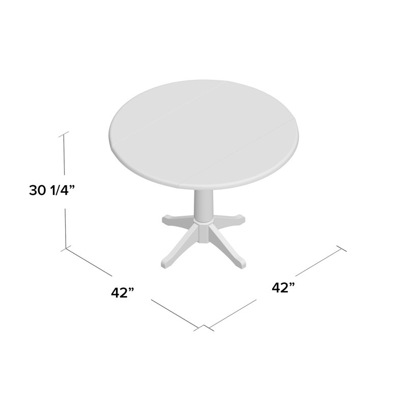 Canora Grey Angelia Drop Leaf Solid Wood Pedestal Dining Table